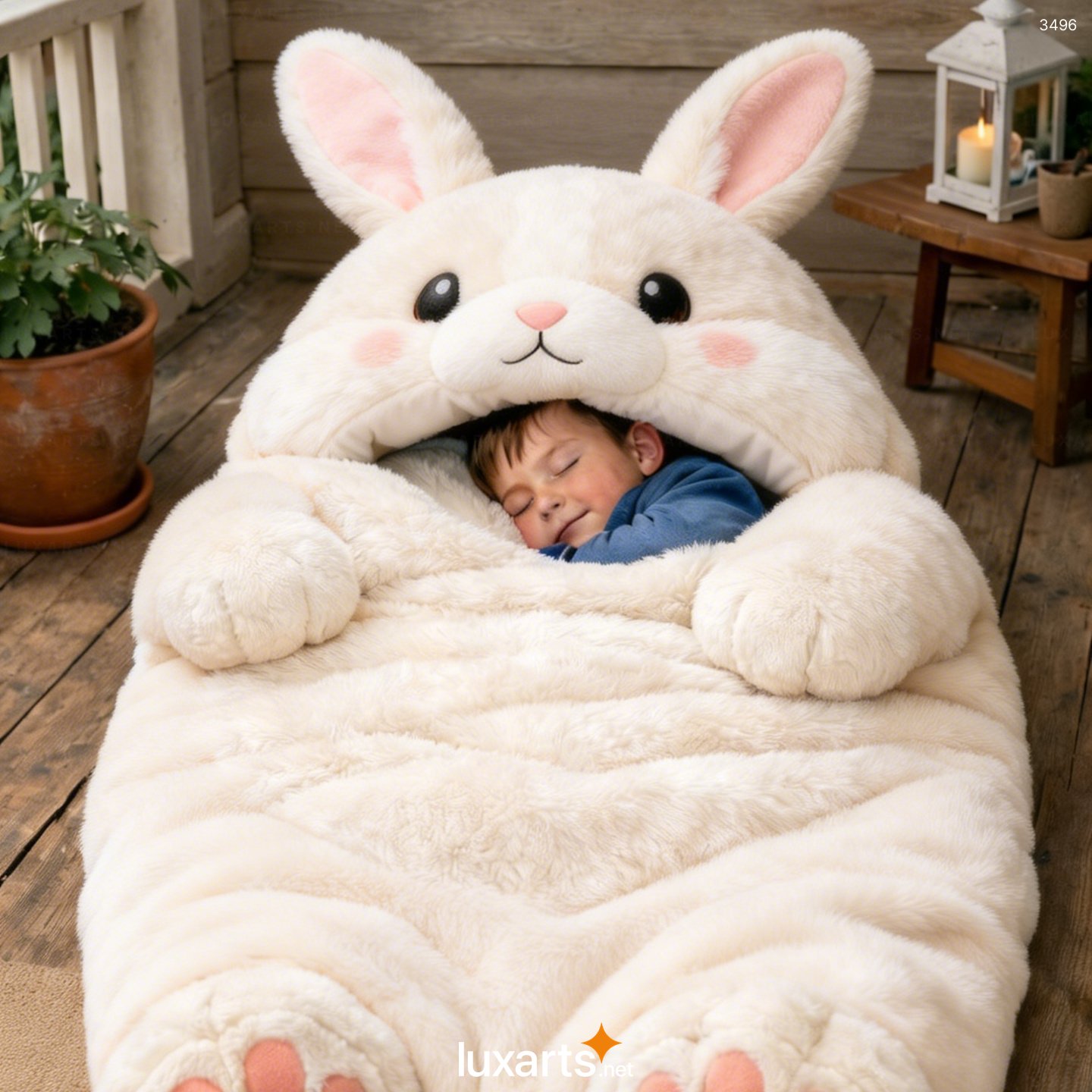 Bunny Shaped Sleeping Bag – Soft & Snuggly Kids’ Bedtime Essential for Cozy Naps & Sleepovers 3496 bunny sleeping bag 15
