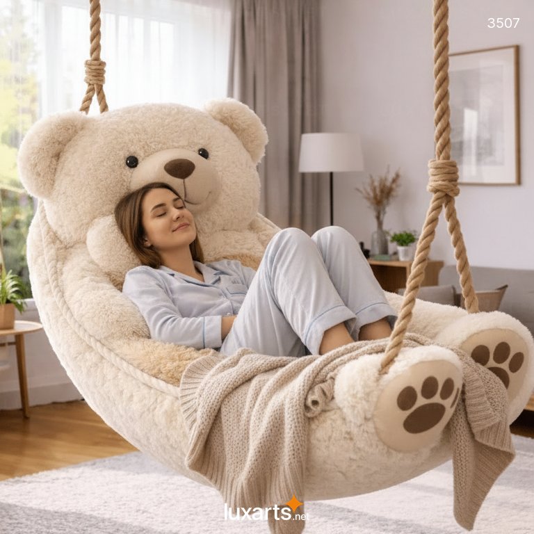Teddy Bear Shaped Swing Chair – Cozy, Playful Seating for Kids and Adults 3507 teddy bear swing chair 7