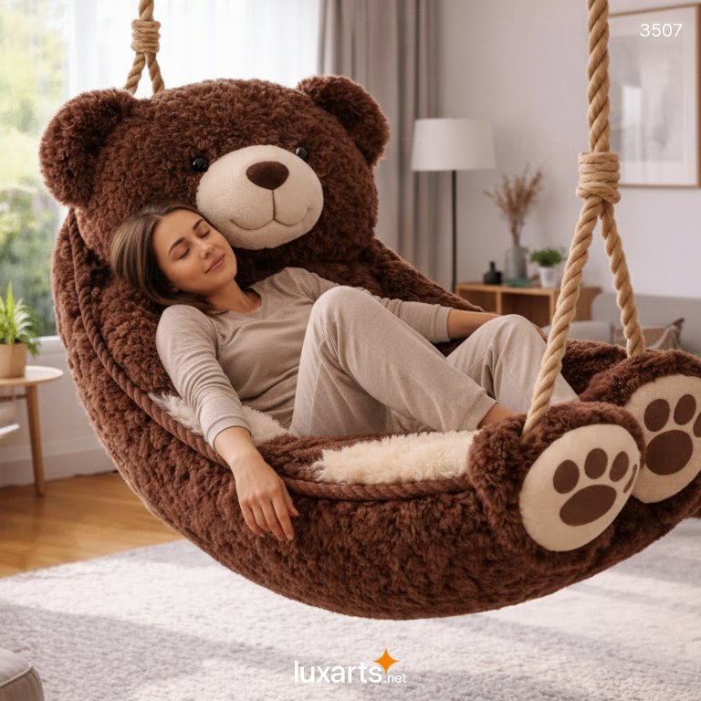Teddy Bear Shaped Swing Chair – Cozy, Playful Seating for Kids and Adults 3507 teddy bear swing chair 8