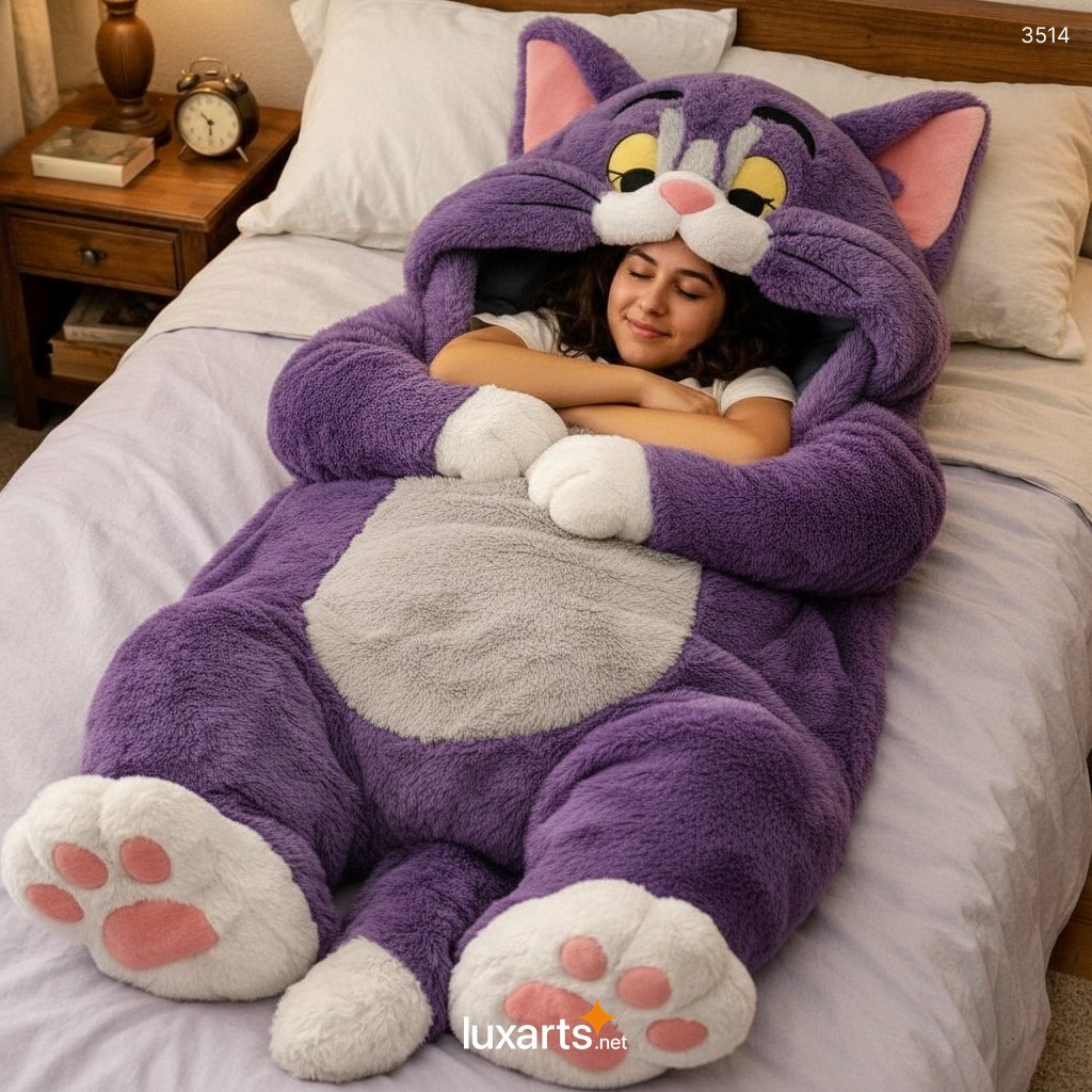 Tom and Jerry Shaped Sleeping Bag – Soft, Warm & Adorable Bedding for Children & Cartoon Lovers 3514 tom and jerry sleeping bag8