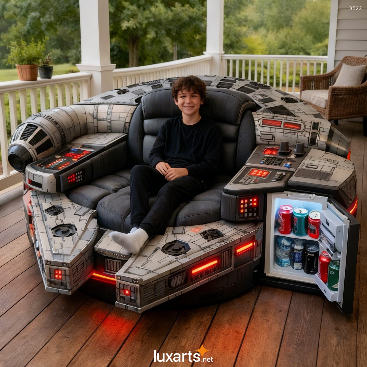 Millennium Falcon Sofa with Built-in Drink Cooler – Star Wars Inspired Furniture for Fans 3523 millennium falcon sofa