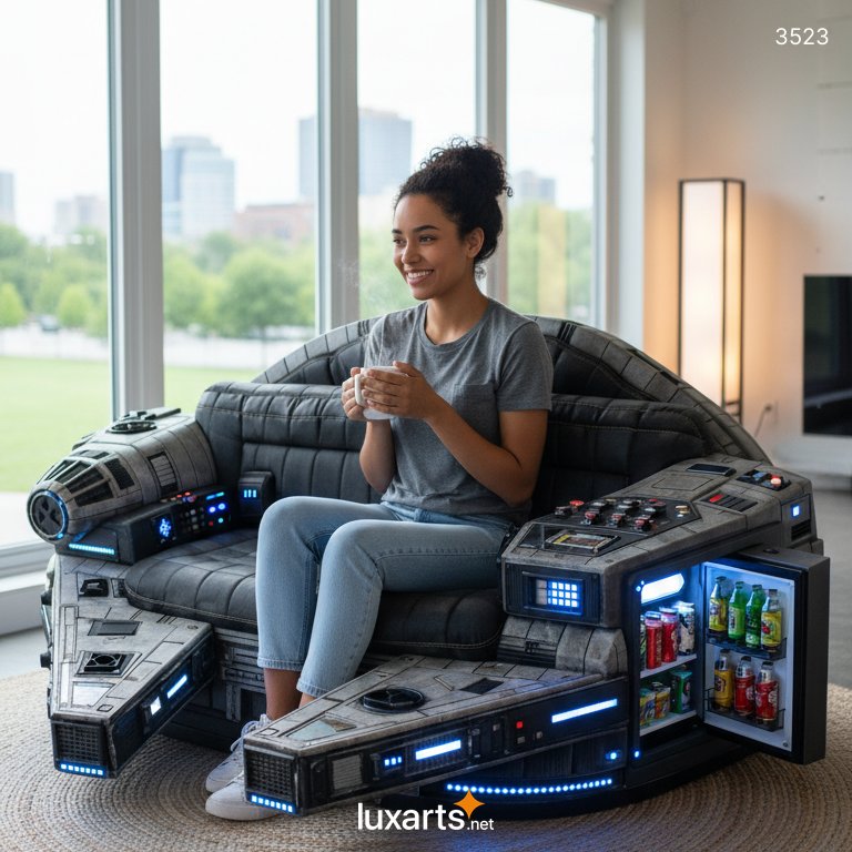 Millennium Falcon Sofa with Built-in Drink Cooler – Star Wars Inspired Furniture for Fans 3523 millennium falcon sofa 12