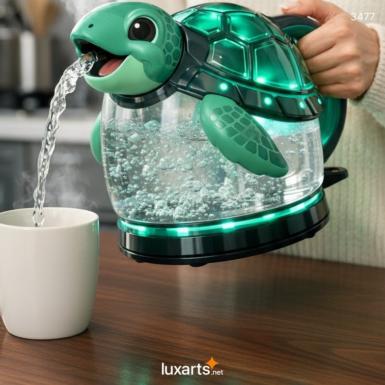 Turtle Electric Kettles Cute Glass Water Boiler with LED Light - Funny Pouring Kettle 3477 turtle electric kettles 2
