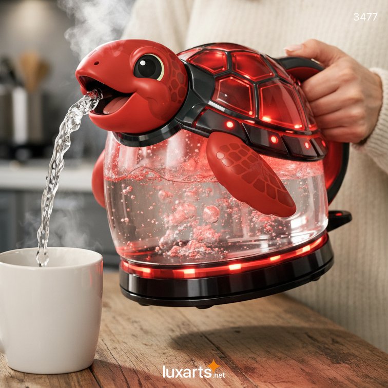 Turtle Electric Kettles Cute Glass Water Boiler with LED Light - Funny Pouring Kettle 3477 turtle electric kettles 4