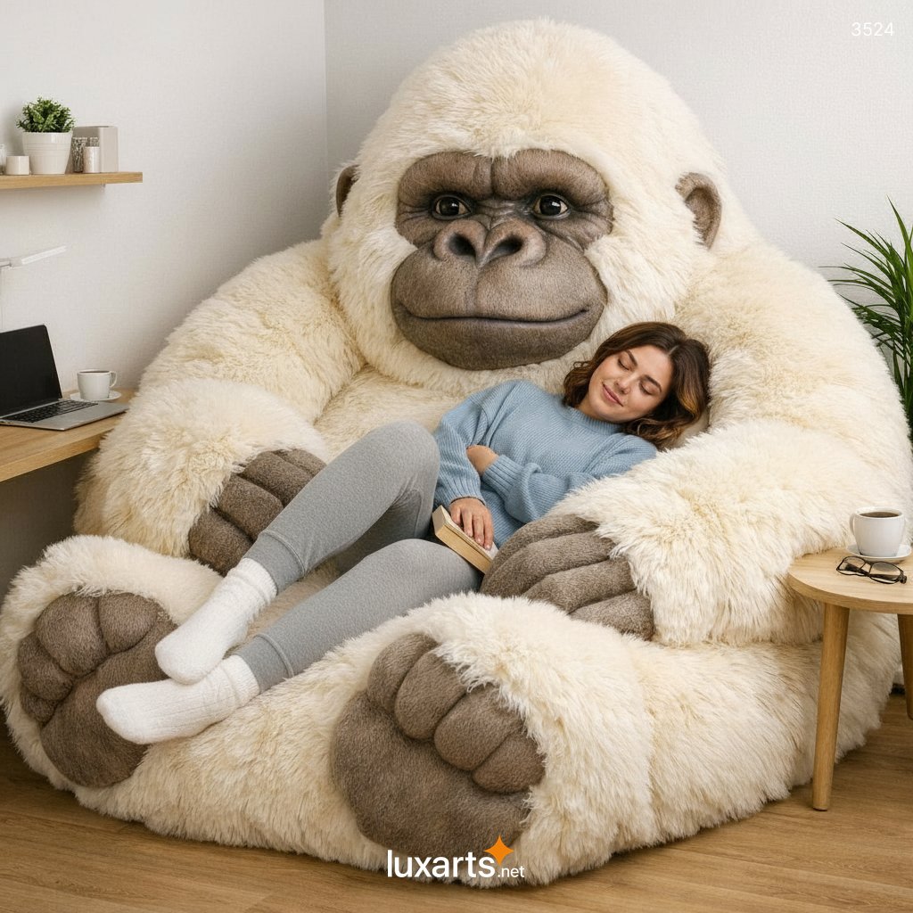 Fluffy Gorilla Shaped Bean Bag – Soft, Playful & Cozy Seating for Kids and Adults 3524 gorilla bean bag 1