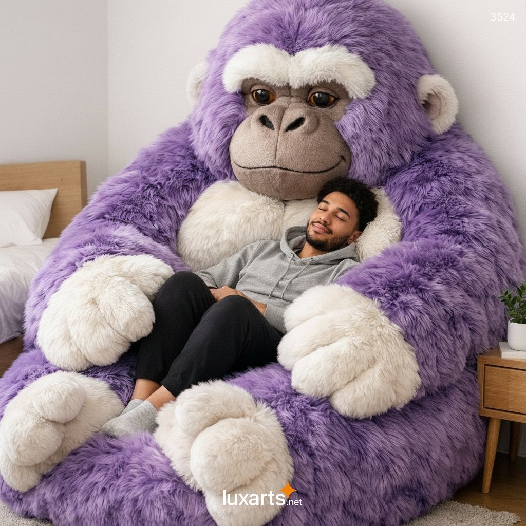 Fluffy Gorilla Shaped Bean Bag – Soft, Playful & Cozy Seating for Kids and Adults 3524 gorilla bean bag 8