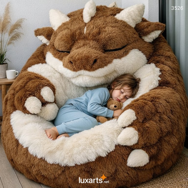 Fluffy Dragon Shaped Bean Bag – Soft, Cute & Cozy Lounge Chair for Kids & Adults 3526 dragon bean bag 20260131 4