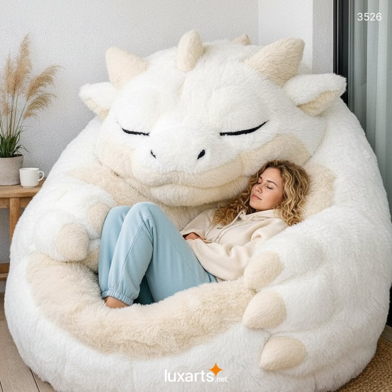 Fluffy Dragon Shaped Bean Bag – Soft, Cute & Cozy Lounge Chair for Kids & Adults 3526 dragon bean bag 20260131x2 1