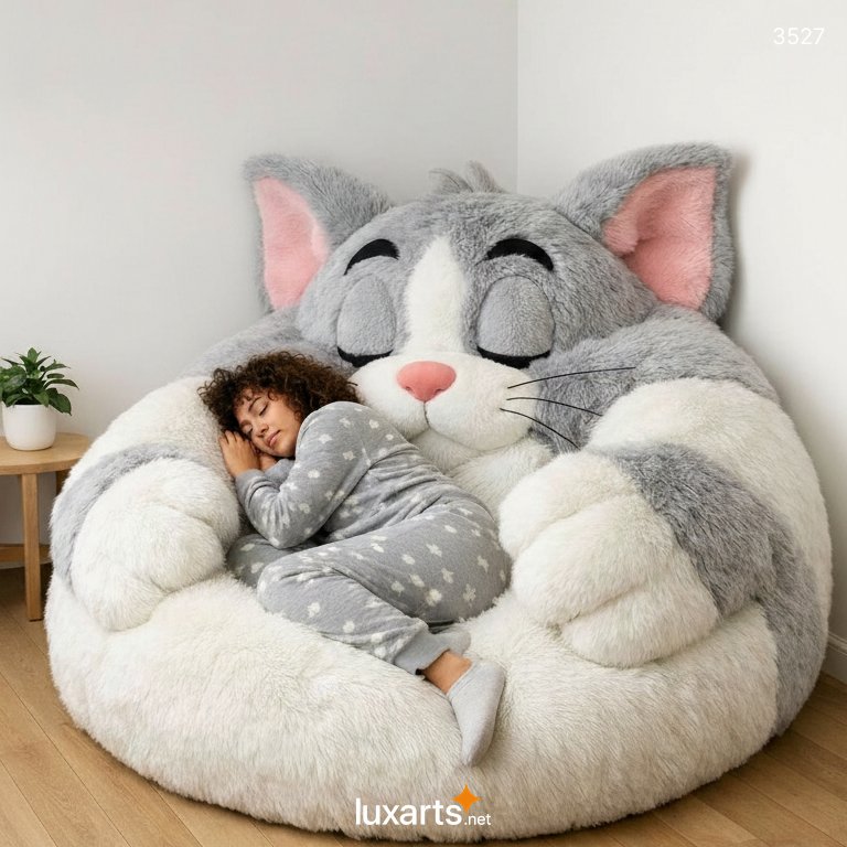 Fluffy Tom and Jerry Shaped Bean Bag for Kids - Soft, Cozy & Fun Seat 3527 tom and jerry bean bag 9