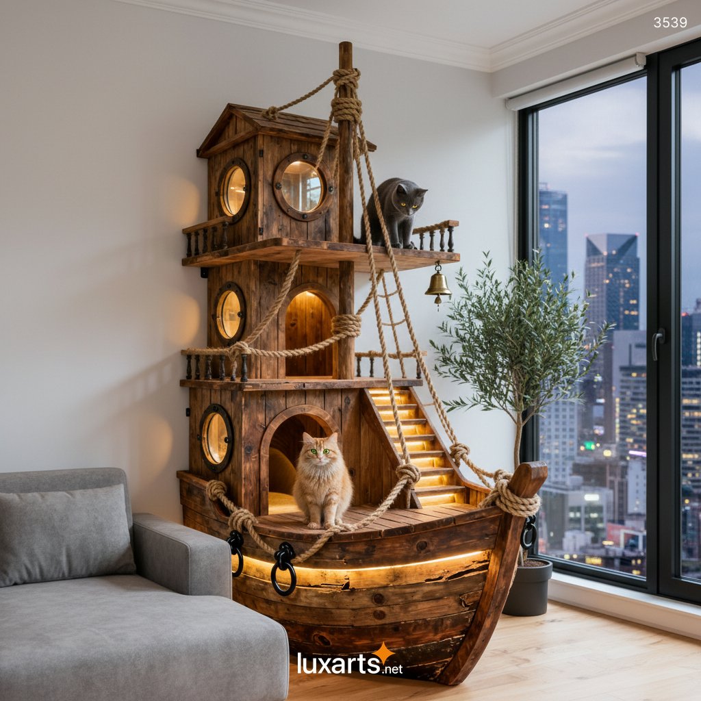 Pirate Ship-Shaped Cat Playground: Ultimate Indoor Climbing & Scratching Adventure for Cats 3539 dog pod recliners 20260207 3