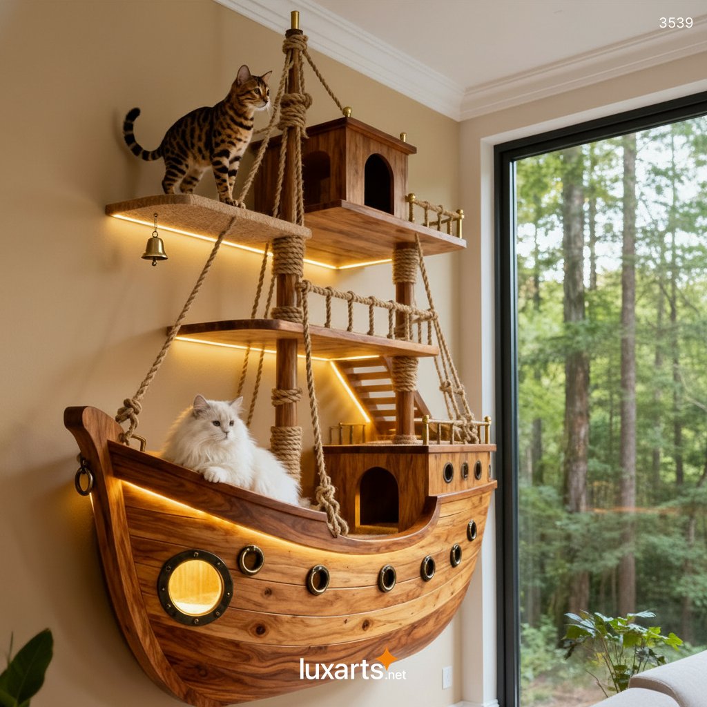 Pirate Ship-Shaped Cat Playground: Ultimate Indoor Climbing & Scratching Adventure for Cats 3539 dog pod recliners 20260207 8