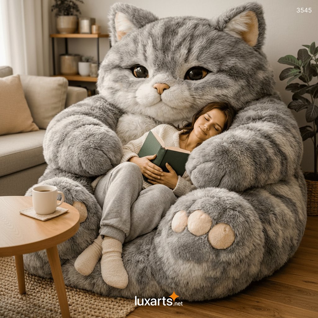 Animal Bean Bag Chair - Giant Cat Plush Seat for Kids & Adults 3545 animal bean bag 2