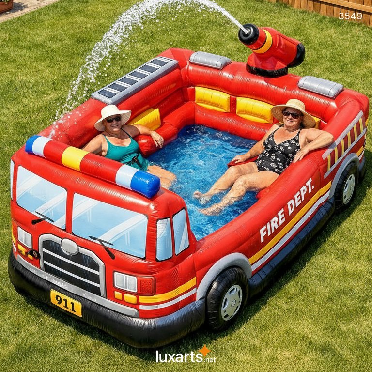 Inflatable Fire Engine Paddling Pools - Fire Truck Pool with Water Spray 3549 inflatable fire engine paddling pools 4