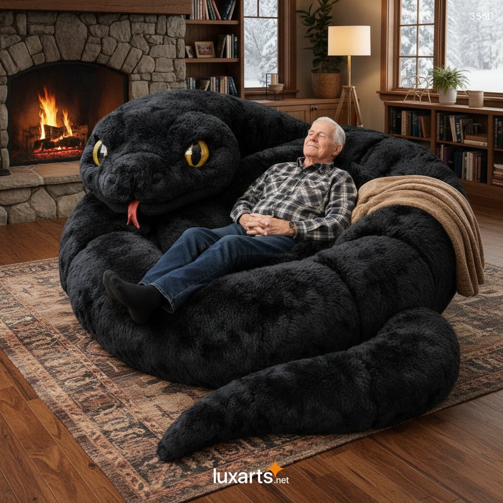 Giant Snake Lounger - Cozy Plush Snake Bean Bag Chair 3550 giant snake lounger 20260305 2 2