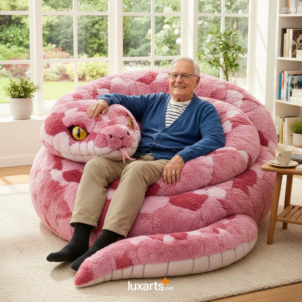 Giant Snake Lounger - Cozy Plush Snake Bean Bag Chair 3550 giant snake lounger 20260305 2 5