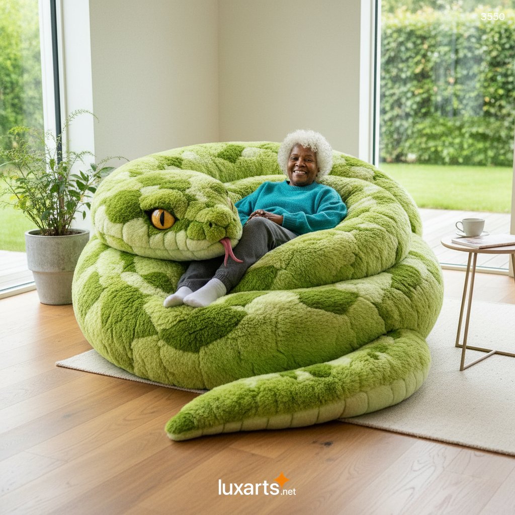 Giant Snake Lounger - Cozy Plush Snake Bean Bag Chair 3550 giant snake lounger 20260305 2 6