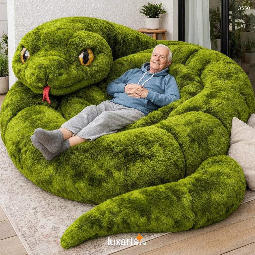 Giant Snake Lounger - Cozy Plush Snake Bean Bag Chair 3550 giant snake lounger 20260305 2 7