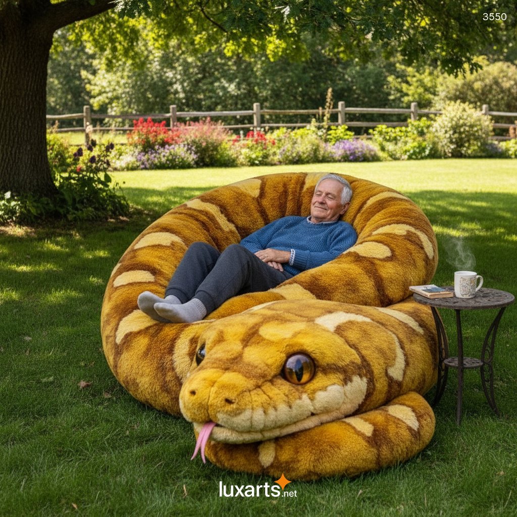 Giant Snake Lounger - Cozy Plush Snake Bean Bag Chair 3550 giant snake lounger 20260305 2 8
