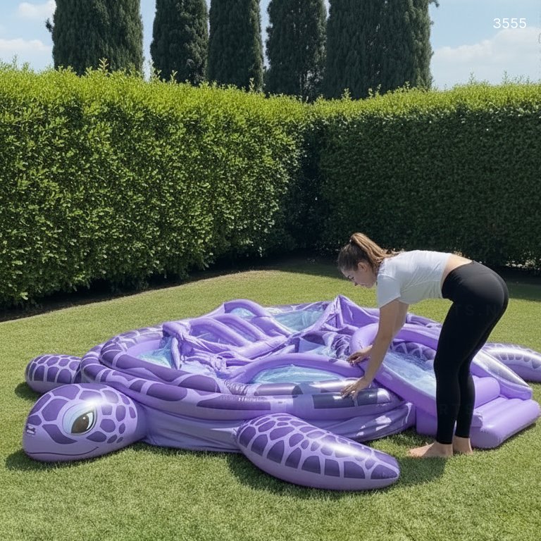 Inflatable Turtle Shaped Pool with Canopy | Summer Outdoor Water Play 3555 inflatable turtle shaped pool time 20260317 26