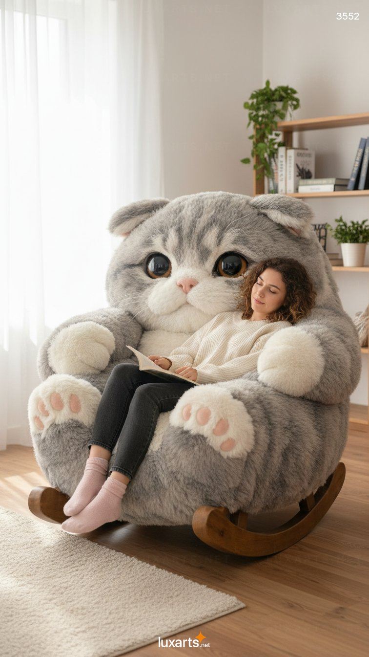 Cat Shaped Rocking Chair Big Fluffy Pet-Themed Seat - Cozy Furry Lounger for Living Room 6 Cat Shaped Rocking Chair Big Fluffy Pet-Themed Seat - Cozy Furry Lounger for Living Room 3552 cat shaped rocking chair 20260317 2
