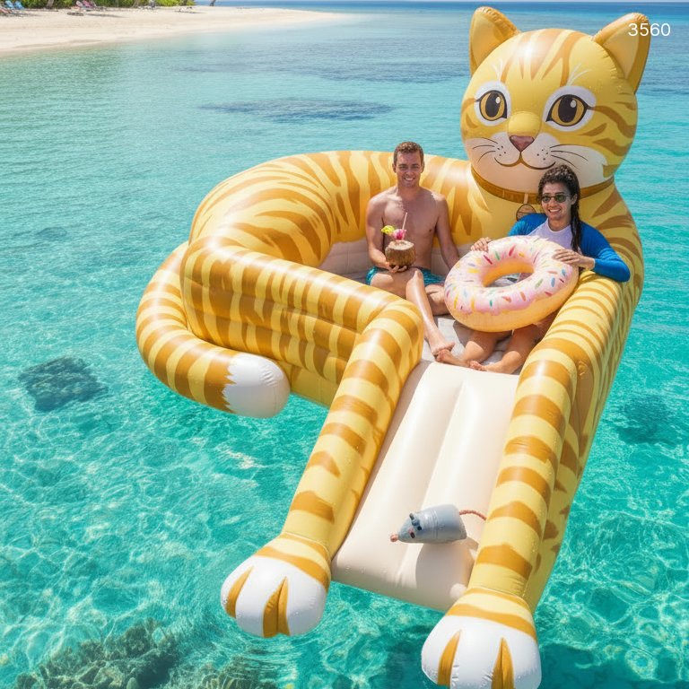 Inflatable Cat Lake Floats | Oversized Cat Water Float for Lakes & Pools 3560 inflatable cat lake floats 20260330 time 4