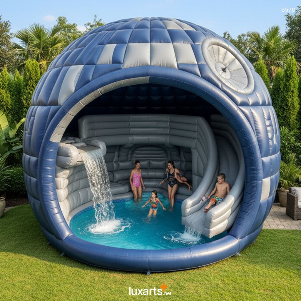 Giant Inflatable Death Star Pool with Slide & Waterfall for Backyards 3576 giant inflatable death star pool 1