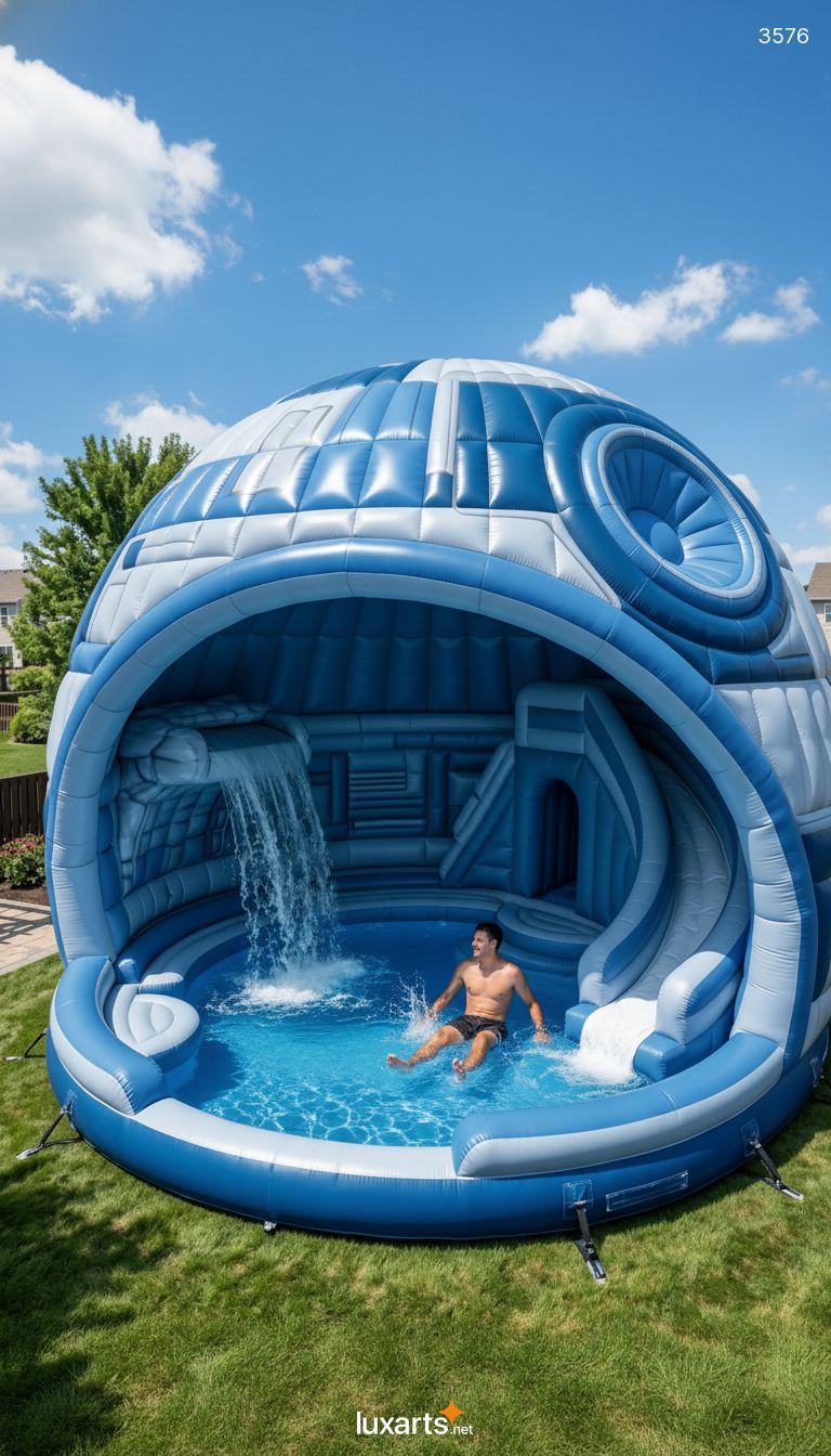 Giant Inflatable Death Star Pool with Slide & Waterfall for Backyards 6 Giant Inflatable Death Star Pool with Slide & Waterfall for Backyards 3576 giant inflatable death star pool 12