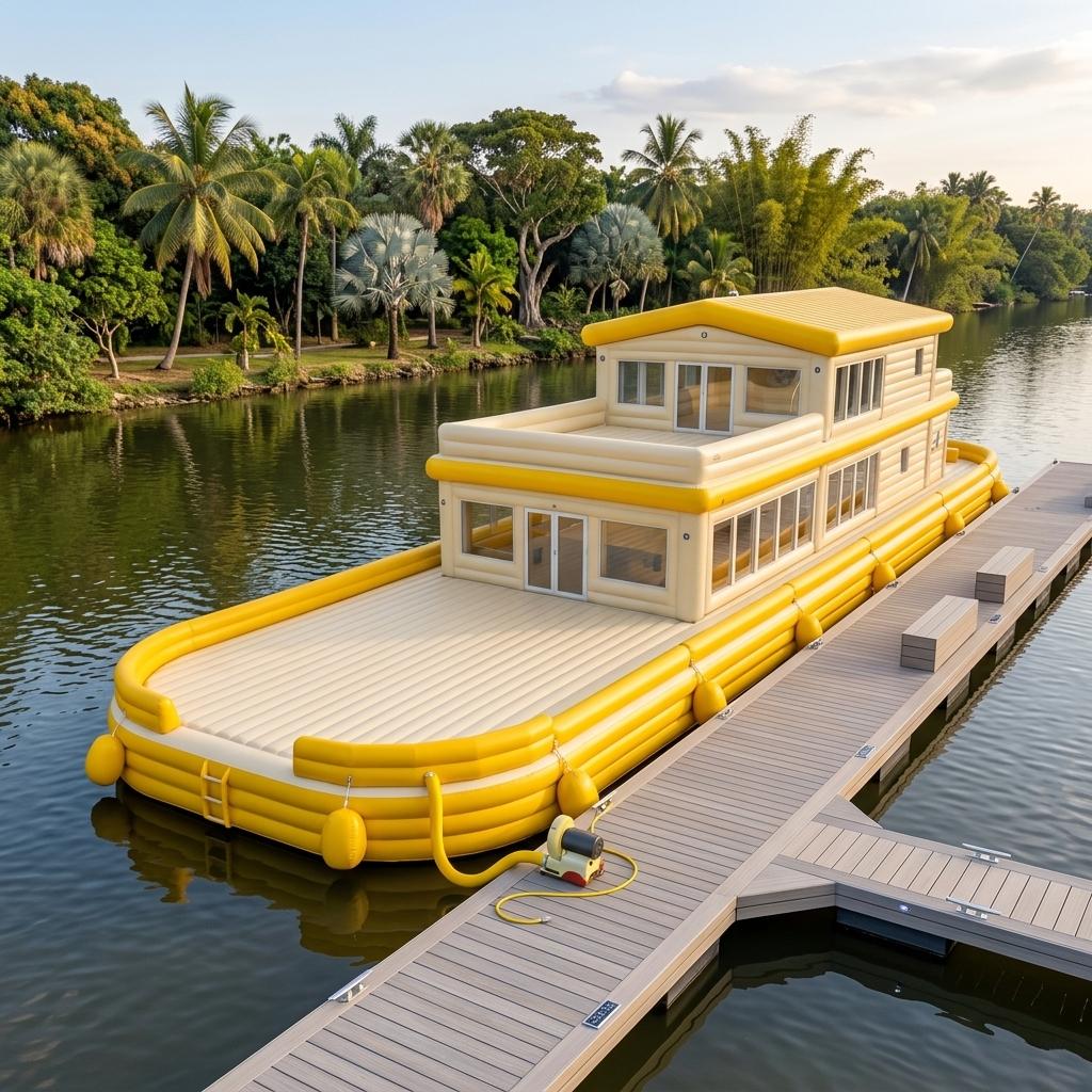 Giant Inflatable Barge Home | Luxury 2-Story Floating Villa 3602 giant inflatable barge home 20260604 15