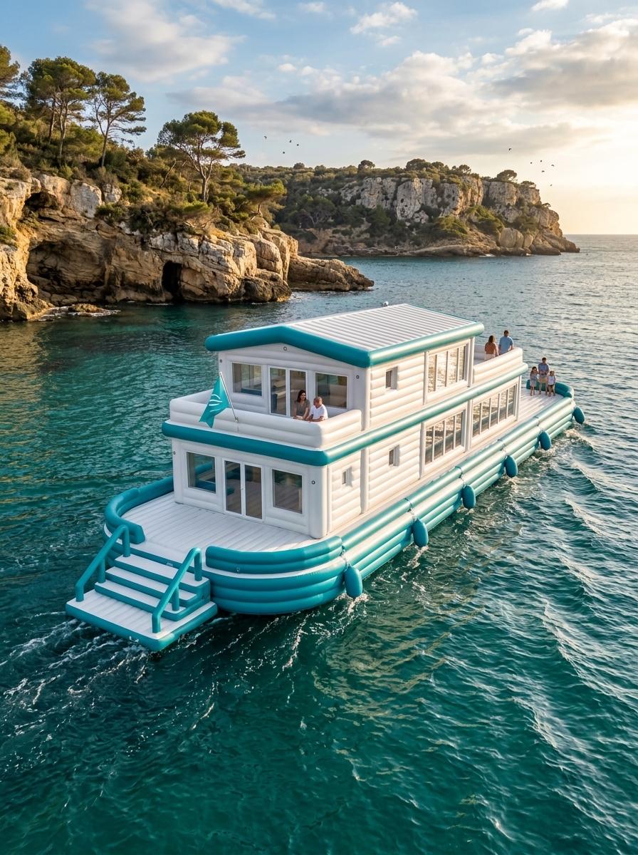 Giant Inflatable Barge Home | Luxury 2-Story Floating Villa 3602 giant inflatable barge home 20260604 22