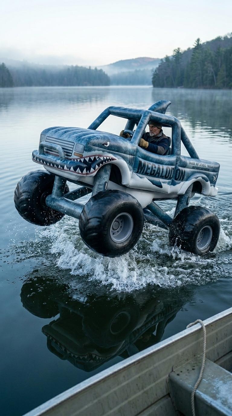 Giant Floating Monster Truck - Inflatable Boat for Summer Water Sports 8 Giant Floating Monster Truck - Inflatable Boat for Summer Water Sports 3623 inflatable monster truck boat 20260618 35