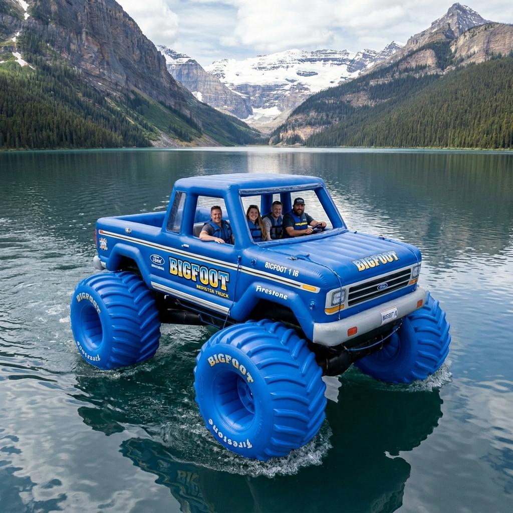 Giant Floating Monster Truck - Inflatable Boat for Summer Water Sports 3623 inflatable monster truck boat 20260618 70