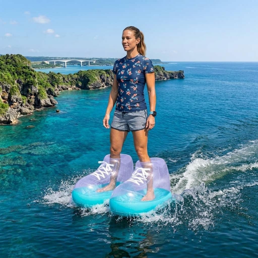 Giant Inflatable Shoes for Water Walking - Float & Glide on Lakes 3626 giant inflatable electric shoes 20260623 12