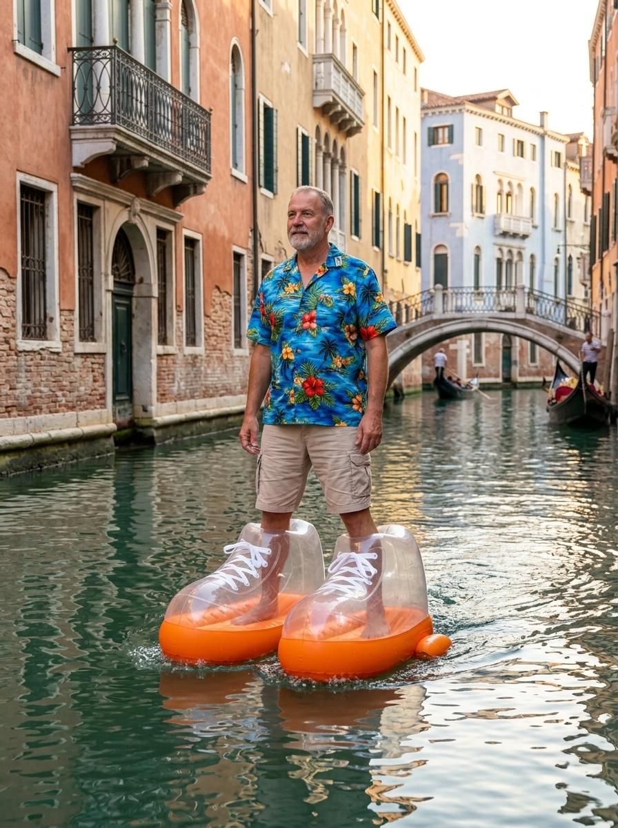 Giant Inflatable Shoes for Water Walking - Float & Glide on Lakes 3626 giant inflatable electric shoes 20260623 2