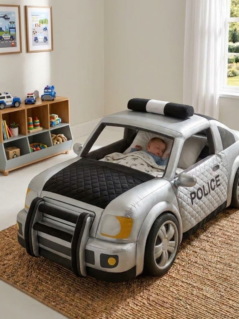 Police Car Shaped Kids Beds | Plush Toddler Car Bed for Kids 5 Police Car Shaped Kids Beds | Plush Toddler Car Bed for Kids 3651 inflatable police car kids beds 20260810 4