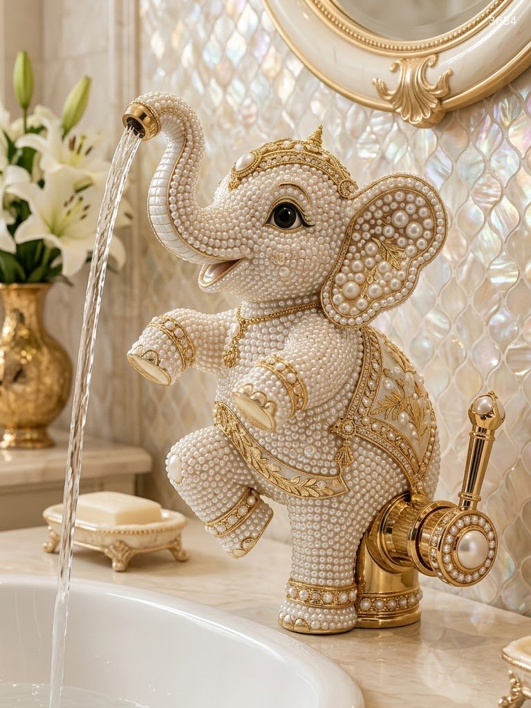Elephant Shaped Faucet - Luxury Crystal Rhinestone Elephant Bathroom Sink Tap 6 Elephant Shaped Faucet - Luxury Crystal Rhinestone Elephant Bathroom Sink Tap 3654 elephant faucet 20260810 2