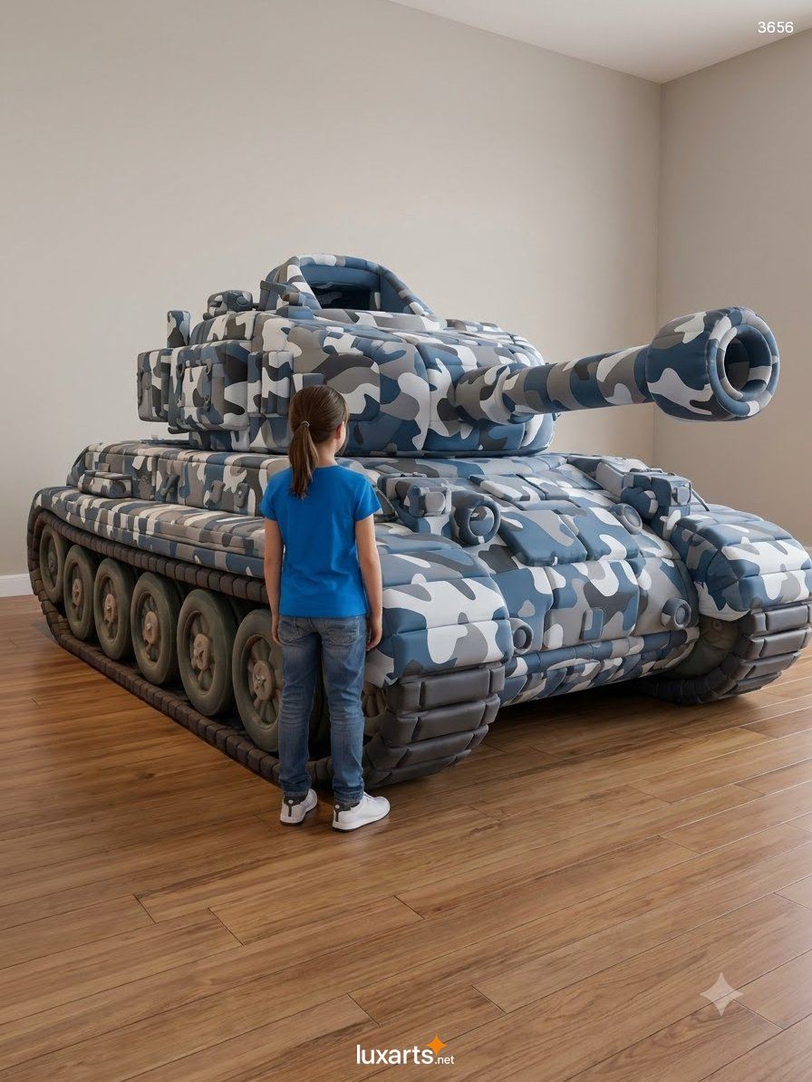 Giant Foam Tank Kids Beds Tour – Cozy Camo Interior Inside 3656 giant foam tank kids beds 10