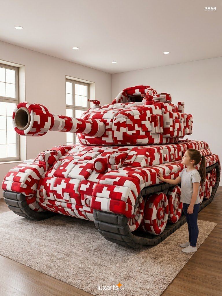 Giant Foam Tank Kids Beds Tour – Cozy Camo Interior Inside 3656 giant foam tank kids beds 4