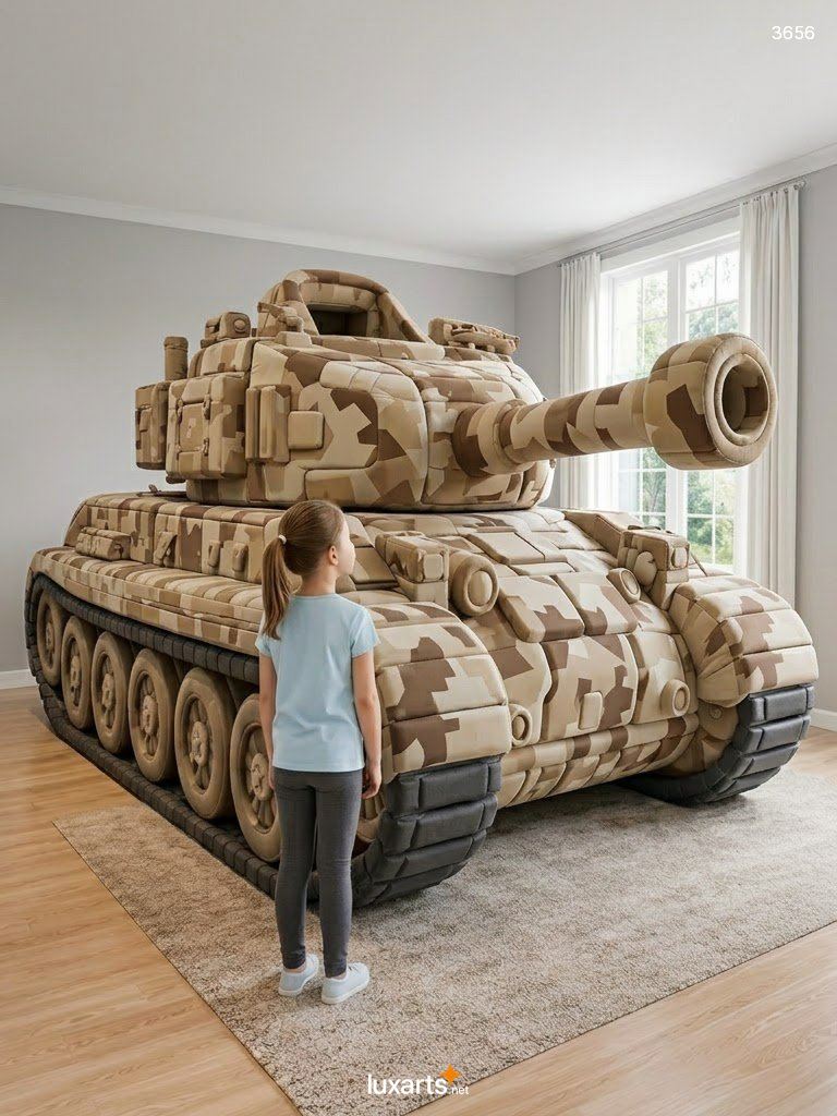 Giant Foam Tank Kids Beds Tour – Cozy Camo Interior Inside 3656 giant foam tank kids beds 65