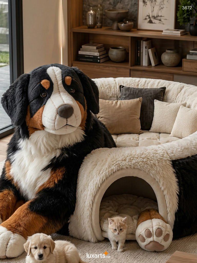 Dog Shaped Sofa with Pet Caves: Plush Comfort for Pets and Owners 3672 fluffy dog sofa with pet caves 6