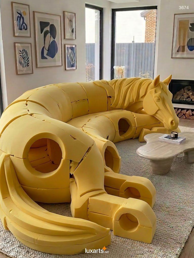 Horse Shaped Sofa with Pet Caves for a Cozy, Pet-Friendly Living Room 3674 animal sofa with pet caves 20260821u 3