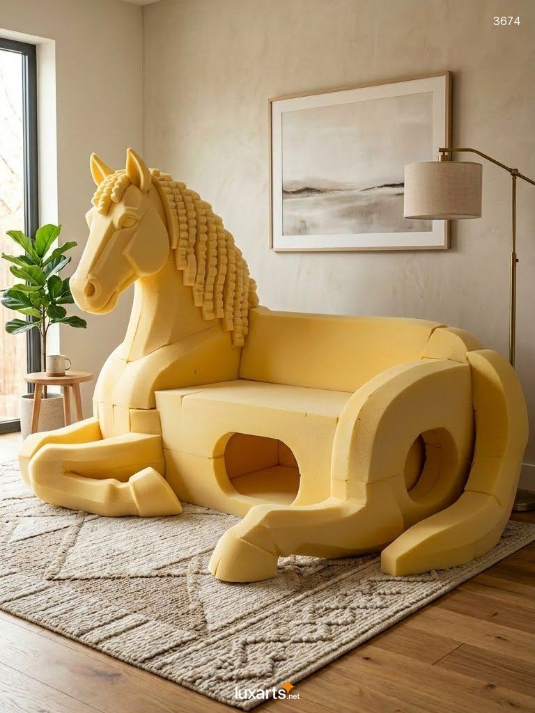 Horse Shaped Sofa with Pet Caves for a Cozy, Pet-Friendly Living Room 3674 horse animal sofa with pet caves 20260821 2