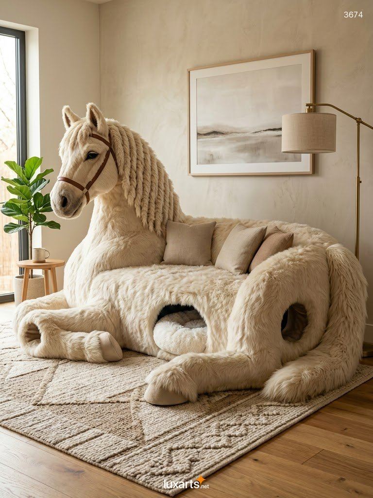 Horse Shaped Sofa with Pet Caves for a Cozy, Pet-Friendly Living Room 3674 horse animal sofa with pet caves 20260821 3