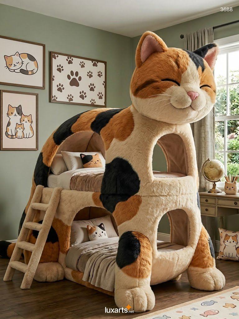 Cat Bunk Bed for Kids: Adorable Cat-Shaped Bedroom Furniture 3688 cat bunk bed 20260921 1