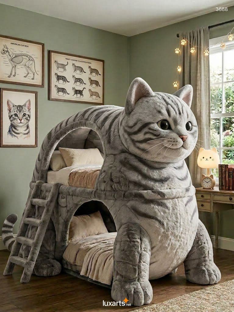 Cat Bunk Bed for Kids: Adorable Cat-Shaped Bedroom Furniture 3688 cat bunk bed 20260921 3