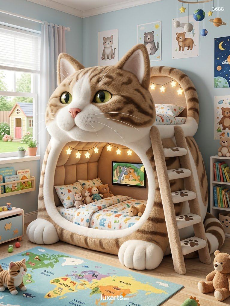 Cat Bunk Bed for Kids: Adorable Cat-Shaped Bedroom Furniture 3688 cat bunk bed 20260921 4