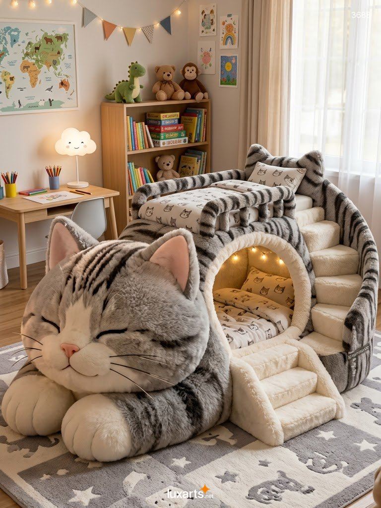 Cat Bunk Bed for Kids: Adorable Cat-Shaped Bedroom Furniture 3688 cat bunk bed 20260921 6