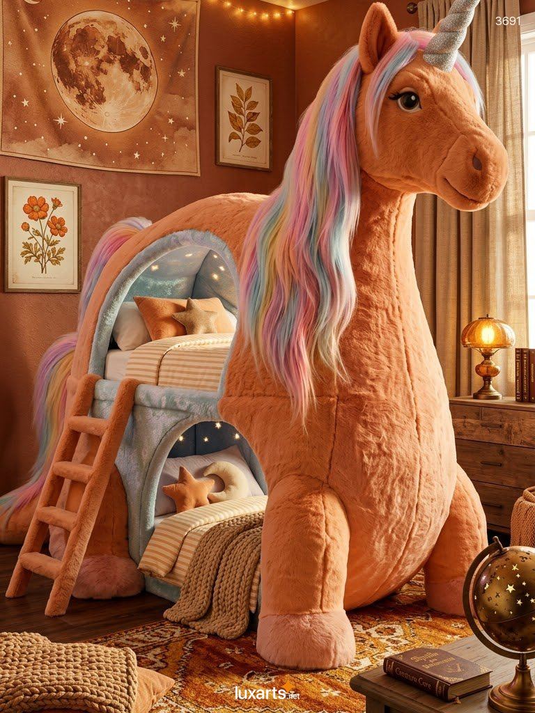 Unicorn Shaped Bunk Bed – Plush Kids Loft Bed with LED Lights 3 Unicorn Shaped Bunk Bed – Plush Kids Loft Bed with LED Lights 3691 unicorn bunk bed 12