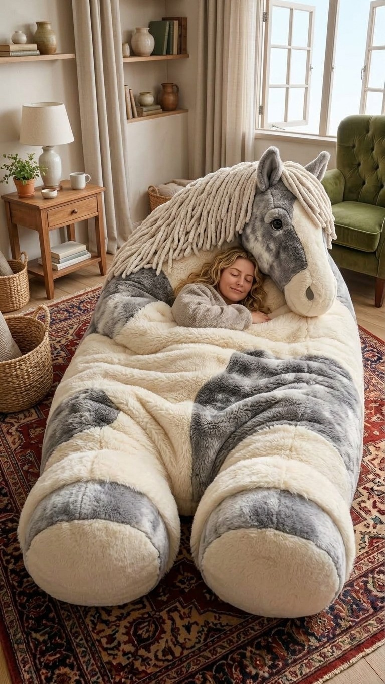 Horse Shaped Sleeping Bag – Comfortable & Unique Design for Adults & Kids 3428 horse sleeping bag 20260929 29