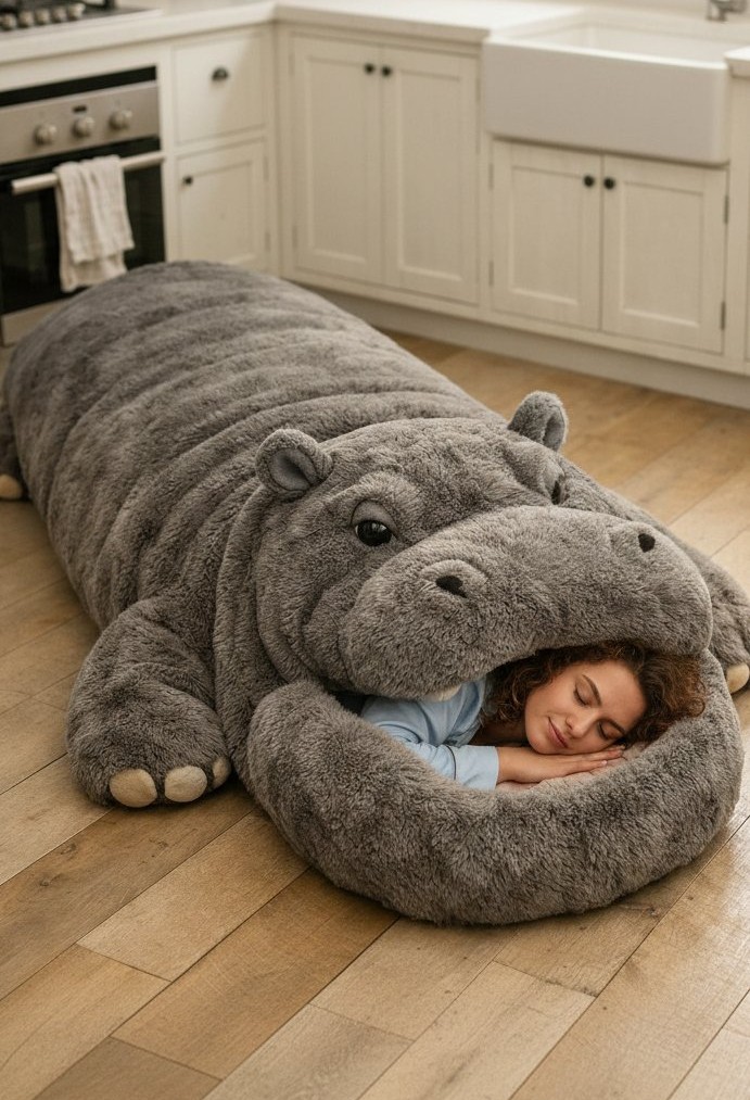 Hippo Shaped Sleeping Bag – Cozy & Fun for Kids & Adults | Perfect for Camping, Travel & Sleepovers 3448 hippo sleeping bags 20260216 a19