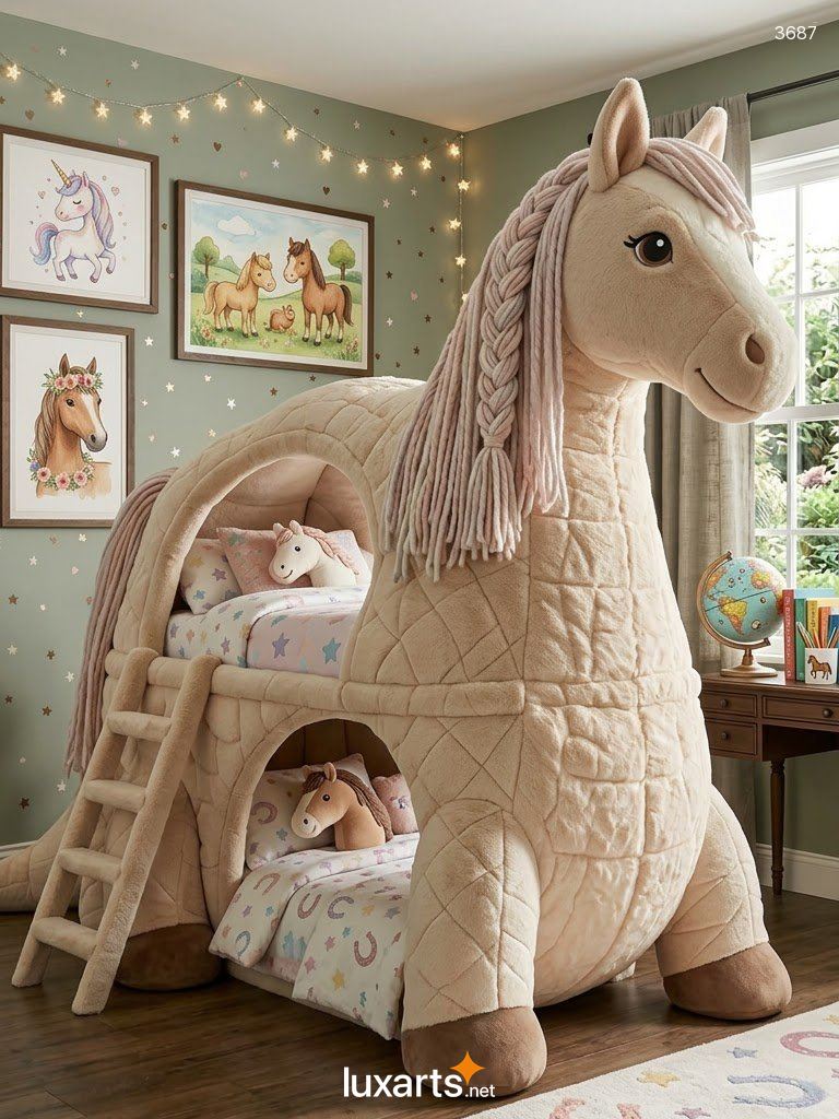 Horse Bunk Bed Designs: Giant Plush Beds for Magical Kids’ Rooms 3687 horse bunk bed 20260916 1